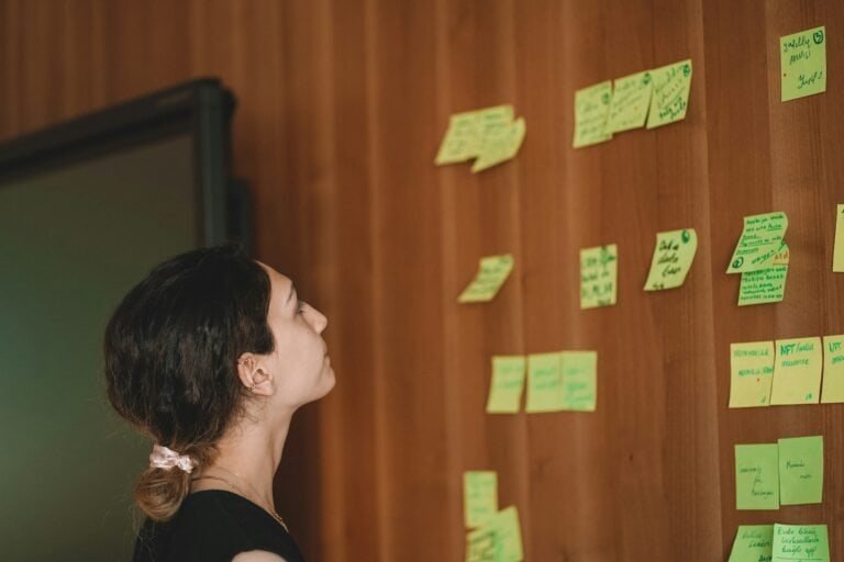 Entrepreneur developing creative business ideas