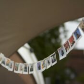 Creative grad party photo display ideas featuring a timeline wall